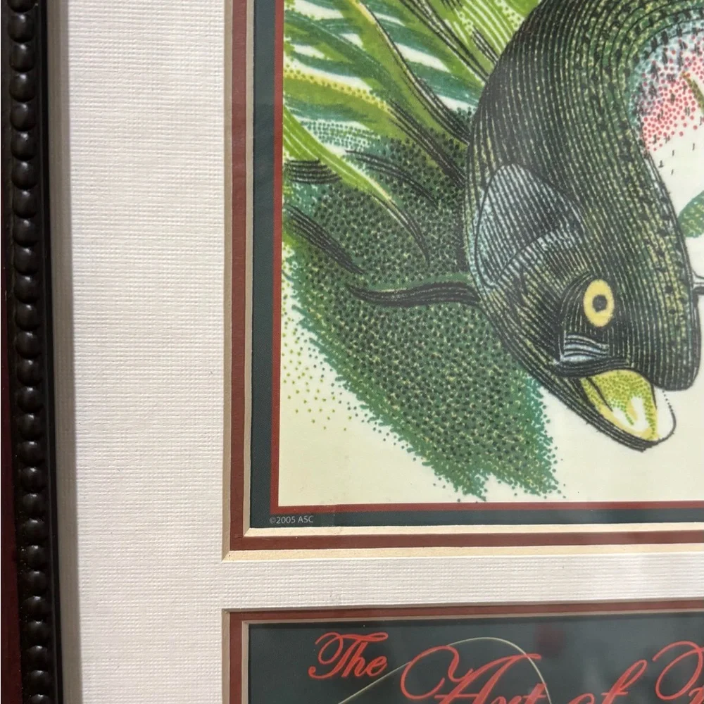 Framed Fish Art Print in Green and Black Grandpa Core